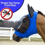 Máscara de mosca de cavalo 1PC translúcido malha fina Cavalo Máscara verão respirável Anti Mosquito Tampa