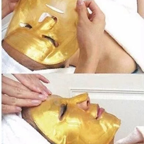 Máscara de Ouro Facial 24k Anti Envelhecimento Colágeno Luxo Saúde Beleza Pele