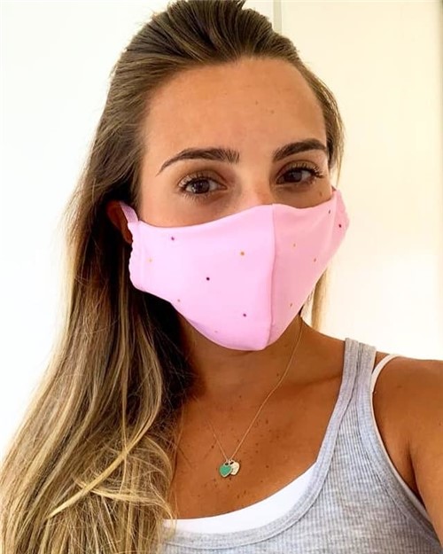 Máscara de Proteção - Bolinha Rosa