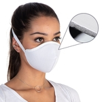 Máscara de proteção facial com tres camadas, presa na cabeça, lavável, confortável , reutilizável na promoção barato