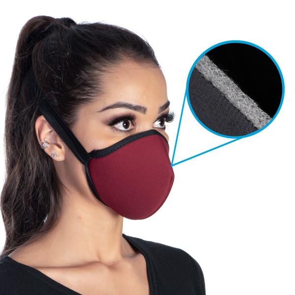 2 Máscaras de Proteção Facial com Tres Camadas, Presa na Cabeça, Lavável, Confortável , Reutilizável na Promoção - Bonoshop