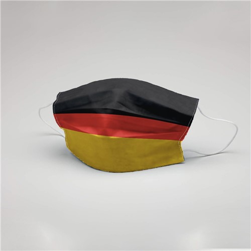 Máscara de Proteção Facial Dupla Tecido C/ Forro TNT Lavável Reutilizável Alemanha Preto