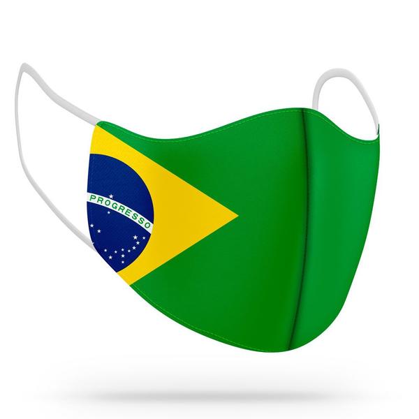 Máscara de Proteção Facial Dupla Tecido C/ Forro TNT Lavável Reutilizável Brasil - Migian