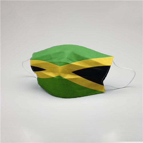 Máscara de Proteção Facial Dupla Tecido C/ Forro TNT Lavável Reutilizável Jamaica Verde