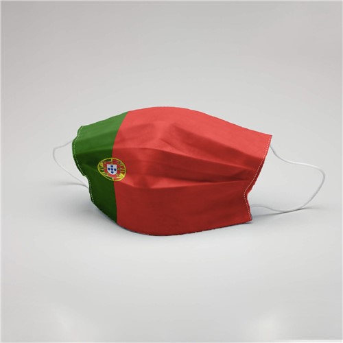 Máscara de Proteção Facial Dupla Tecido C/ Forro TNT Lavável Reutilizável Portugal Vermelho