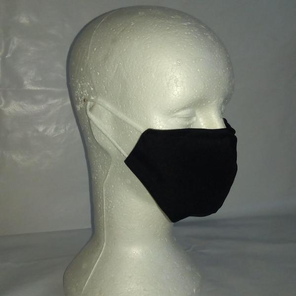 Máscara de Proteção Facial em Tecido Dupla Face Preto, Tamanhos M, G, ou GG - 1 Unidade - Ninelai
