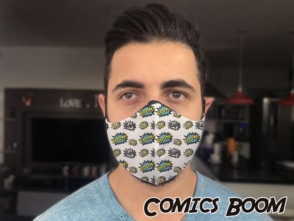 Máscara de Proteção Facial Geek Comics Boom - Geek Vip