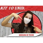 Máscara De Proteção lavavél em Tecido duplo 100% algodão anatômica KIT 10 UNID.