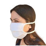 Máscara De Proteção Lavável Reutilizável Em Tecido duplo 100% algodão Branca
