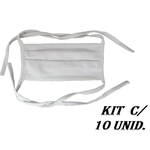 Mascara de Proteção lavável Tecido Duplo 100% algodão reutilizável Kit 10 unid.