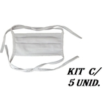 Mascara de Proteção lavável Tecido Duplo 100% algodão reutilizável Kit 5 unid.