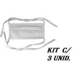 Mascara de Proteção lavável Tecido Duplo 100% algodão reutilizável Kit 3 unid.
