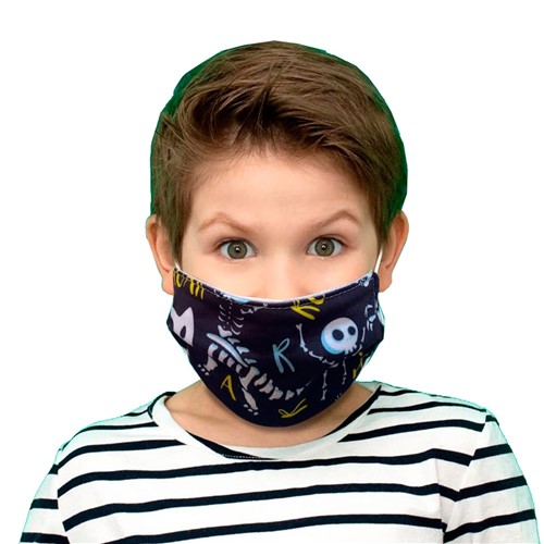 Máscara de proteção tecido infantil dino P&B