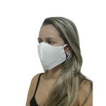 Kit 10 Mascara Tecido Branco C/forro Proteção Respiratória Lavável