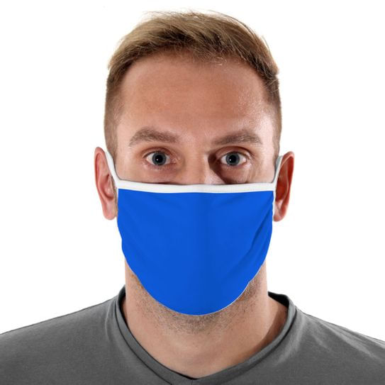 Máscara de Tecido com 4 Camadas Lavável Adulto - Azul e Branco - Mask4all