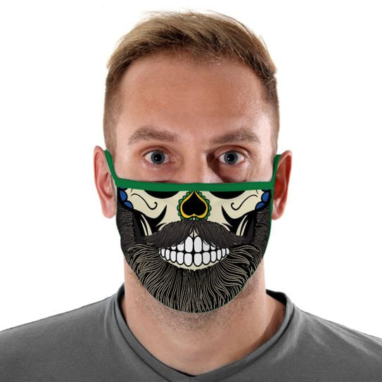 Máscara de Tecido com 4 Camadas Lavável Adulto - Caveira Mexicana - Mask4all