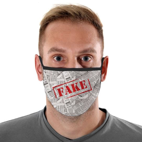Máscara de Tecido com 4 Camadas Lavável Adulto - Fake News - Mask4all