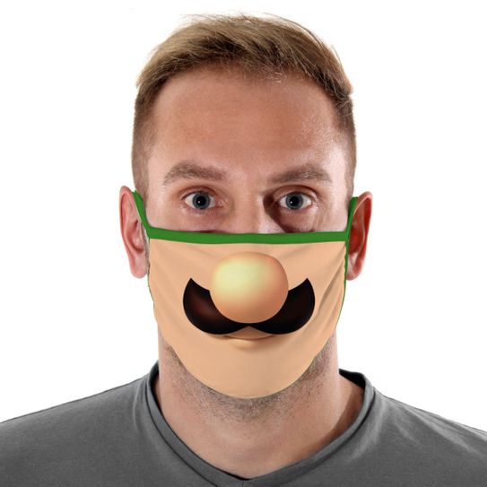Máscara de Tecido com 4 Camadas Lavável Adulto - Luigi - Mask4all
