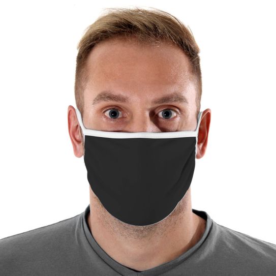 Máscara de Tecido com 4 Camadas Lavável Adulto - Preto e Branco - Mask4all
