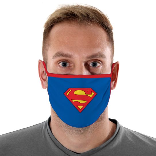 Máscara de Tecido com 4 Camadas Lavável Adulto - Super Homem - Mask4all