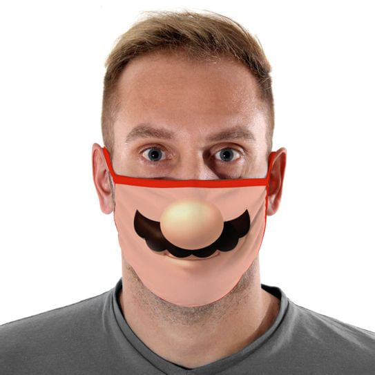Máscara de Tecido com 4 Camadas Lavável Adulto - Super Mario - Mask4all
