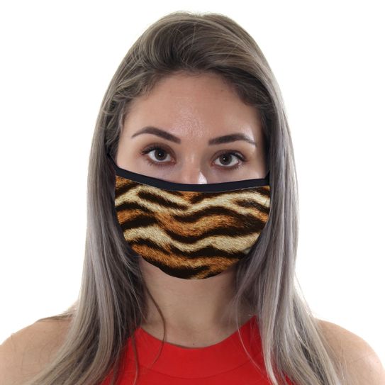 Máscara de Tecido com 4 Camadas Lavável Adulto - Tigre - Mask4all