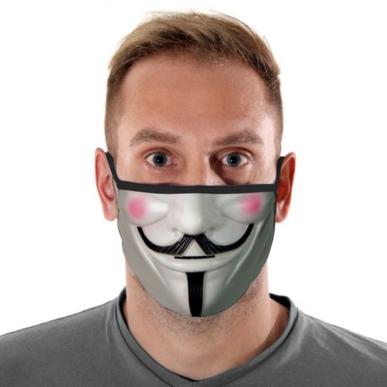 Máscara de Tecido com 4 Camadas Lavável Adulto - V de Vingança - Mask4all