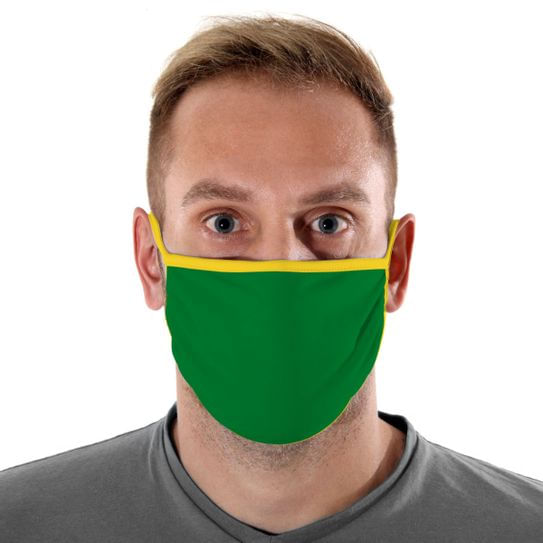 Máscara de Tecido com 4 Camadas Lavável Adulto - Verde e Amarelo - Mask4all
