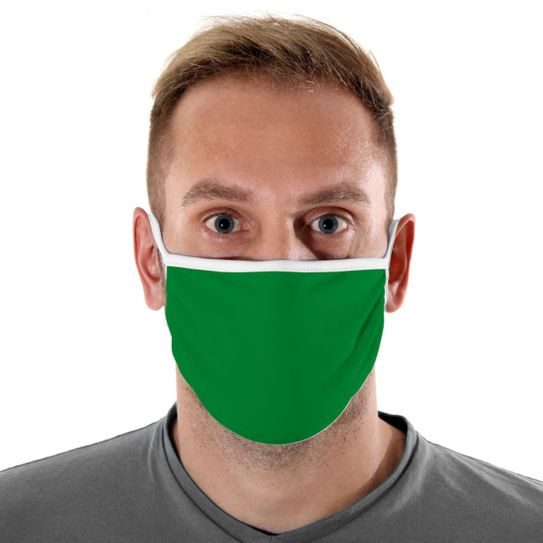 Máscara de Tecido com 4 Camadas Lavável Adulto - Verde e Branco - Mask4all