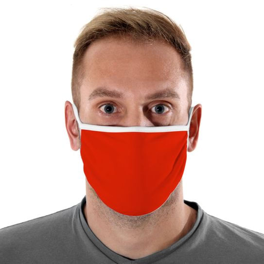 Máscara de Tecido com 4 Camadas Lavável Adulto - Vermelho e Branco - Mask4all