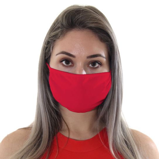 Máscara de Tecido com 4 Camadas Lavável Adulto - Vermelho - Mask4all