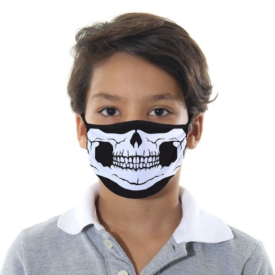 Máscara de Tecido com 4 Camadas Lavável Infantil - Caveira - Mask4all M