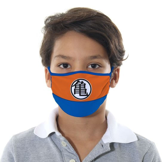 Máscara de Tecido com 4 Camadas Lavável Infantil - Dragon Ball Z - Mask4all M