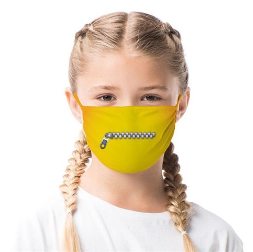 Máscara de Tecido com 4 Camadas Lavável Infantil - Emoji Ziper - Mask4all M