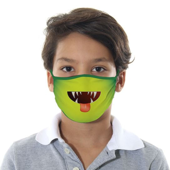 Máscara de Tecido com 4 Camadas Lavável Infantil - Monstrinho - Mask4all M