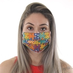 Máscara de Tecido Dupla Camada Lavável Adulto - Estampa Colorida