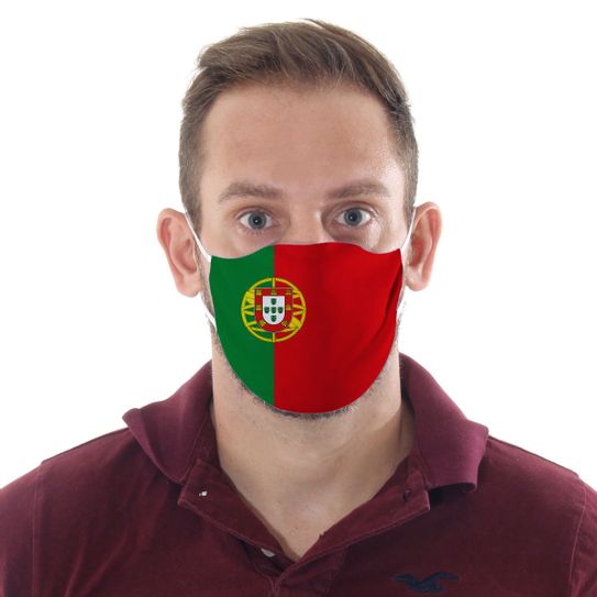 Máscara de Tecido Dupla Camada Lavável Adulto - Portugal - Funny Faces