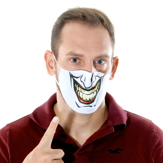 Máscara de Tecido Lavável Dupla Camada Adulto - Coringa - Joker