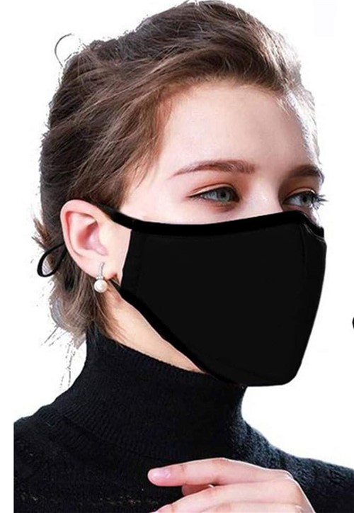 Máscara de Tecido Lavável Máxima Proteção Slim Fitness Preto + Munhequeira