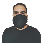 Máscara com Duas Camadas de Tecido de Algodão Para Rosto Máxima Proteção Lavavel Reutilizável Tipo Cirúrgica