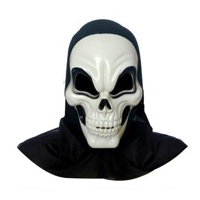 Máscara de Terror Caveira Branca Acessório Carnaval Fantasia - Branco