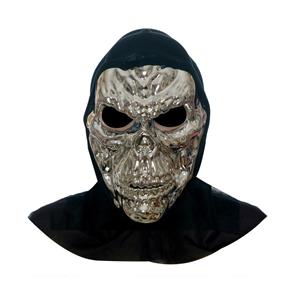 Máscara de Terror Caveira Prata Acessório Carnaval Fantasia - Prata