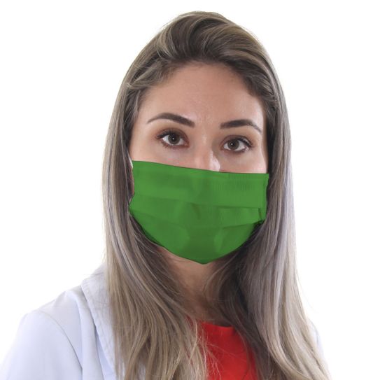 Máscara de TNT Dupla Camada Lavável Adulto - Verde