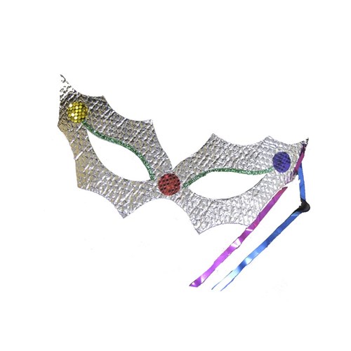 Máscara Decorativa Morcego G - Prata - Unidade