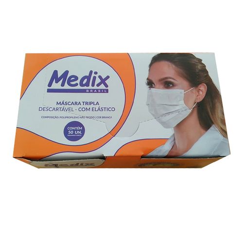 Máscara Descartável com Elástico 50 Unidades - Medix