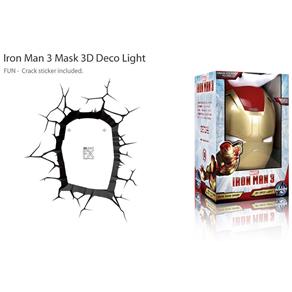 Máscara do Homem de Ferro / Iron Man - Luminária 3D Light FX Avengers