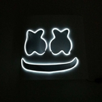 Máscara Electrosyllable Marshmallow DJ Headset Luminous Capa para o Dia das Bruxas