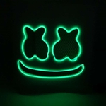 Máscara Electrosyllable Marshmallow DJ Headset Luminous Capa para o Dia das Bruxas