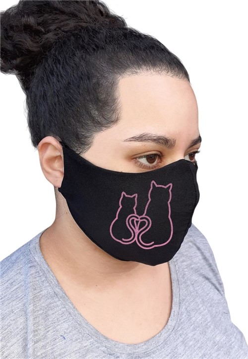 Máscara em Tecido Duplo Lavável Kit com 10 Máscaras Preta