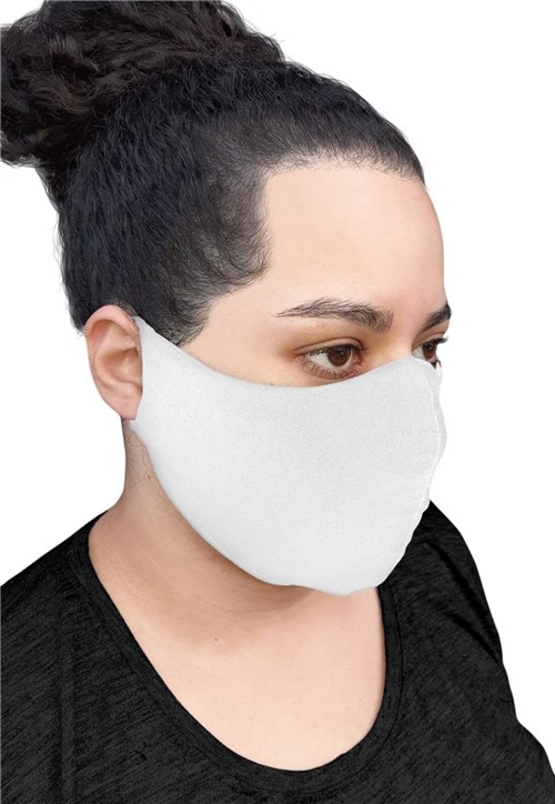 Máscara em Tecido Duplo Lavável Kit com 3 Máscaras Branca